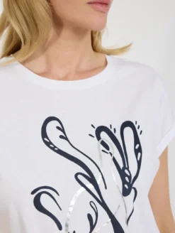 Biały t-shirt damski z nadrukiem
