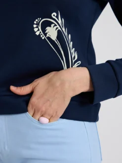 Bluza damska granatowa z nadrukiem