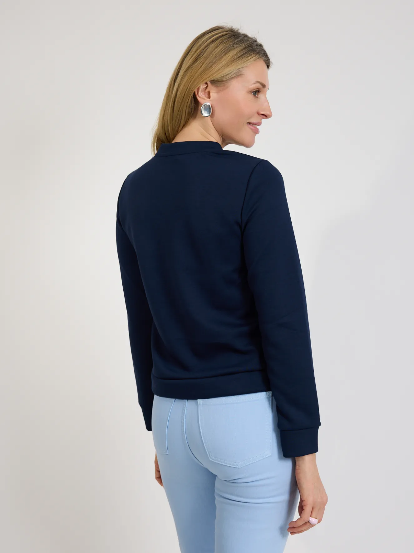 Bluza damska granatowa z nadrukiem