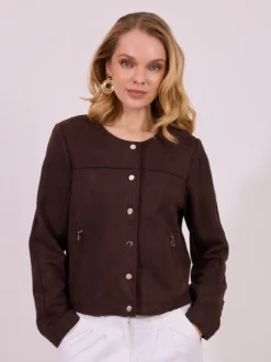 Brązowa kurtka damska elegancka