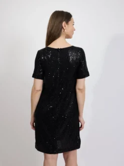 Czarna sukienka cekinowa damska – elegancka sukienka wieczorowa