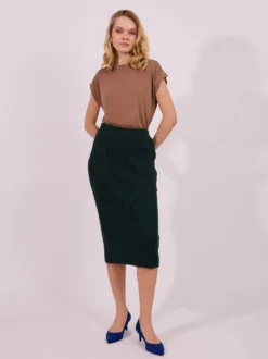 Elegancka dzianinowa spódnica midi