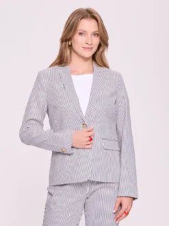 Elegancki żakiet w granatowe paski
