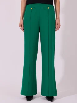 Eleganckie spodnie wide leg w kolorze intensywnej zieleni