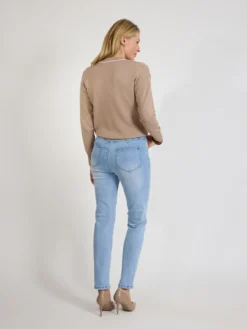 Jeansy damskie slim fit jasny denim