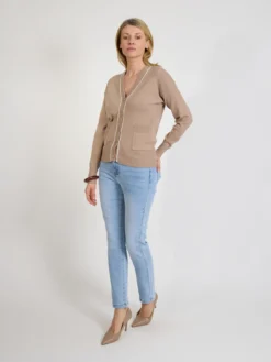 Jeansy damskie slim fit jasny denim