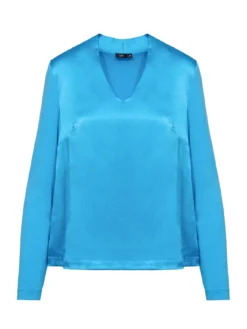 Niebieska elegancka bluzka