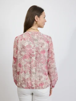 Różowa bluzka damska w paisley