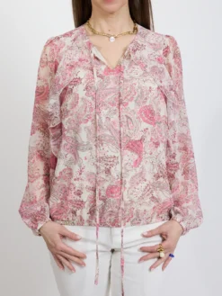 Różowa bluzka damska w paisley