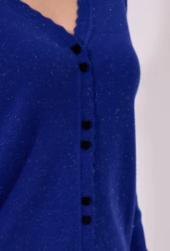 Rozpinany sweter z połyskującą nitką