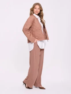 Spodnie damskie szerokie camel