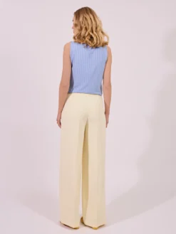 Spodnie damskie szerokie kremowe eleganckie
