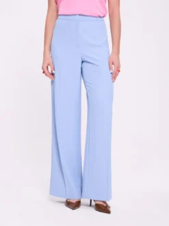 Spodnie damskie wide leg błękitne