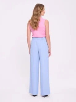Spodnie damskie wide leg błękitne