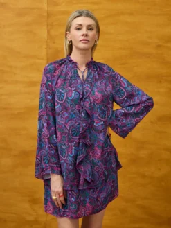Sukienka paisley z falbanami