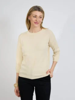 Sweter damski beżowy elegancki klasyczny