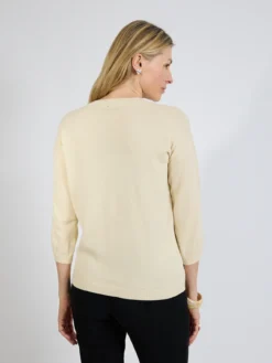 Sweter damski beżowy elegancki klasyczny
