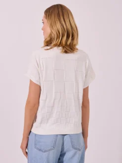 Sweter Oversize w Geometryczny Wzór