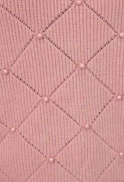 Sweter z biżuteryjnymi perełkami