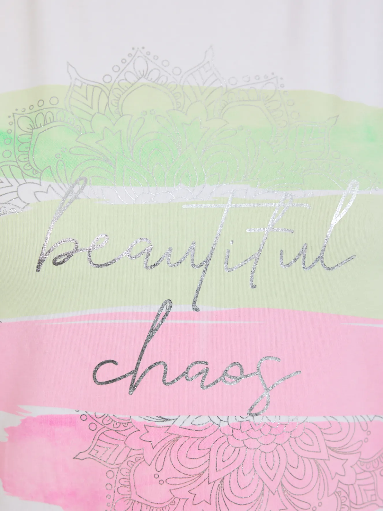 T-shirt damski biały z nadrukiem Beautiful Chaos