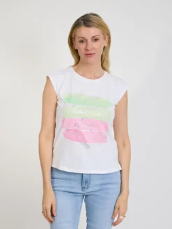 T-shirt damski biały z nadrukiem Beautiful Chaos