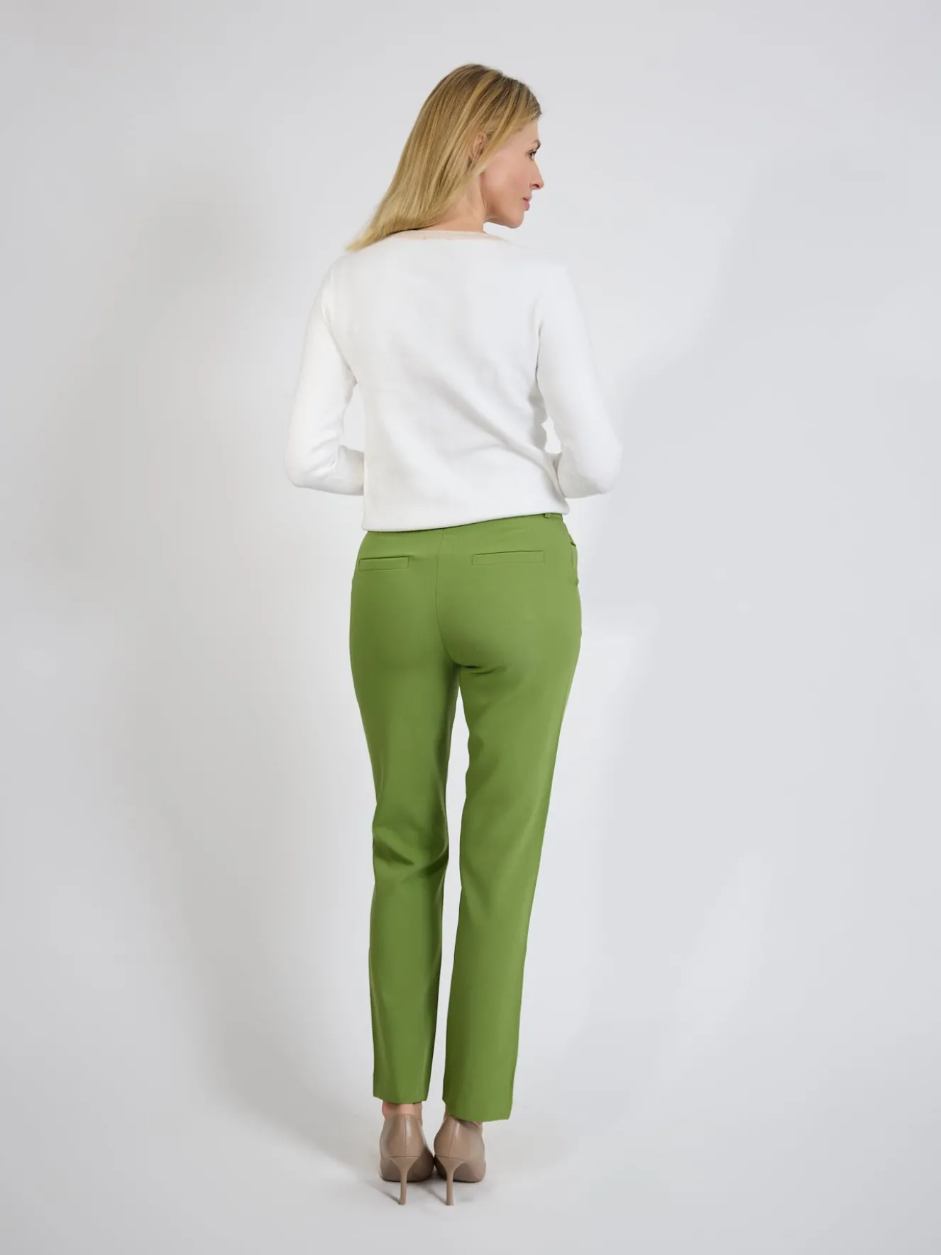 Zielone spodnie damskie eleganckie
